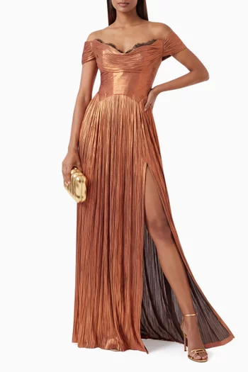 Sharon Off-shoulder Slit Dress