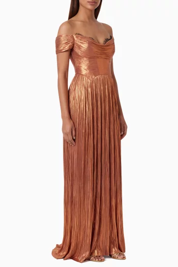 Sharon Off-shoulder Slit Dress