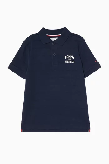 Jacquard Jersey Polo Shirt in Cotton