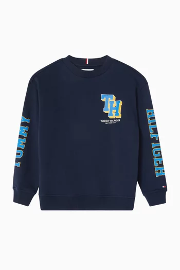 Varsity Logo Sweatshirt in Cotton