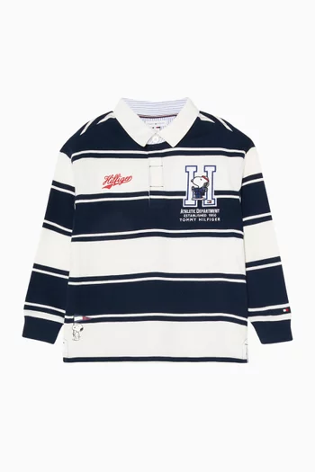 x Peanuts® Rugby Stripe Polo Shirt in Cotton
