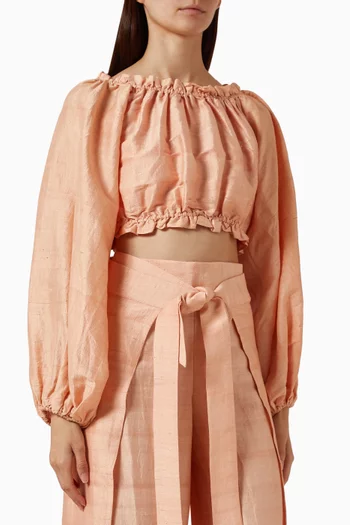 Laurie Crop Top in Silk Dupioni
