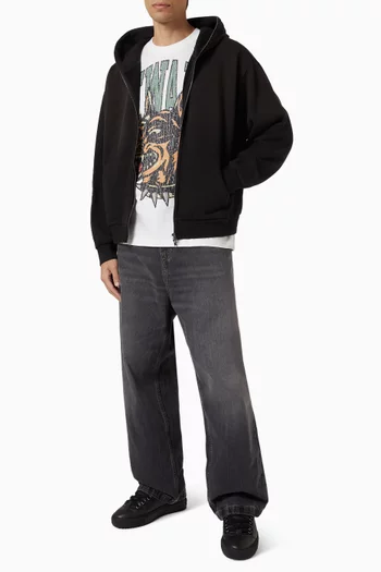 Smiley Devil Full-zip Hoodie in Cotton