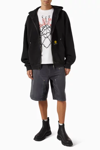Smiley Core Zip Hoodie in Cotton