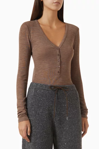 Amga Bodysuit in Wool & Silk
