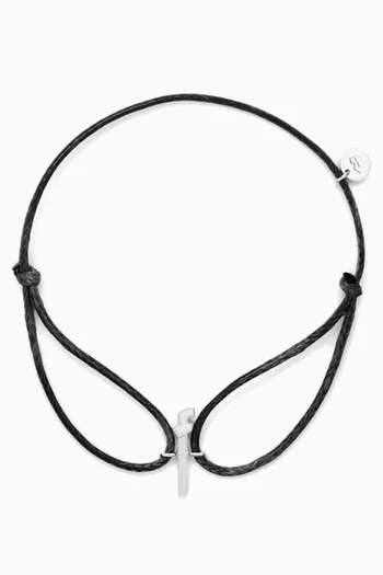Arabic Initial 'Alef' Thread Bracelet in 18kt White Gold