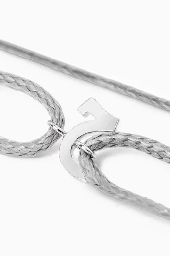 Arabic Initial 'Haa' Thread Bracelet in 18kt White Gold