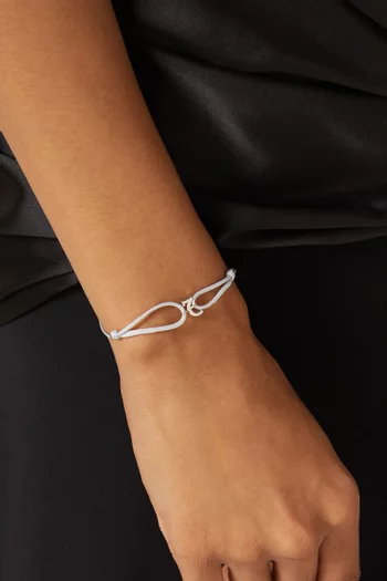 Arabic Initial 'Haa' Thread Bracelet in 18kt White Gold
