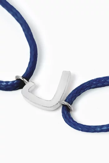 Arabic Initial 'Dal' Thread Bracelet in 18kt White Gold