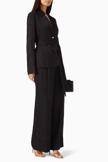 Cara Jacquard Wide-leg Pants in Viscose