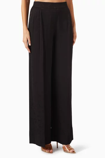 Cara Jacquard Wide-leg Pants in Viscose
