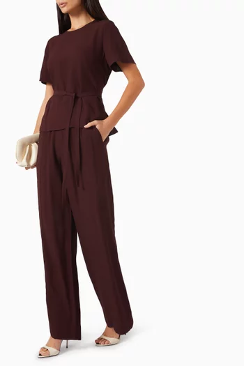 Dee Wide-leg Pants in Crepe