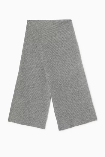 Sparkling Rib-knit Scarf in Cashmere Blend