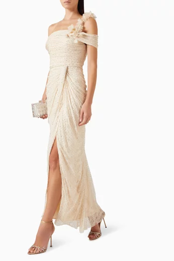 Embellished Off-shoulder Dress