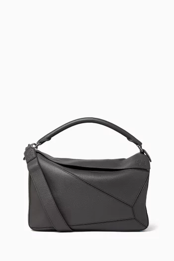 Unisex Large Puzzle Bag in Leather