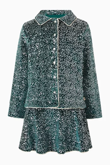 Viola Embellished Jacket in Velvet