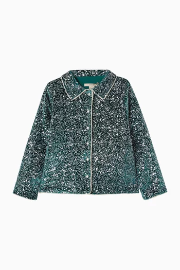 Viola Embellished Jacket in Velvet