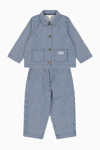 Luc Striped Shirt Jacket in Cotton
