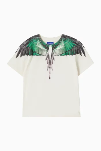 Wings-print T-shirt in Cotton-jersey