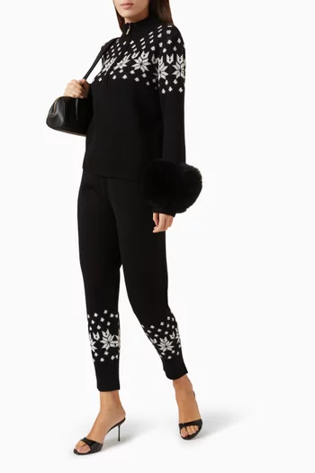 Nordic-print Pants in Merino Wool Blend