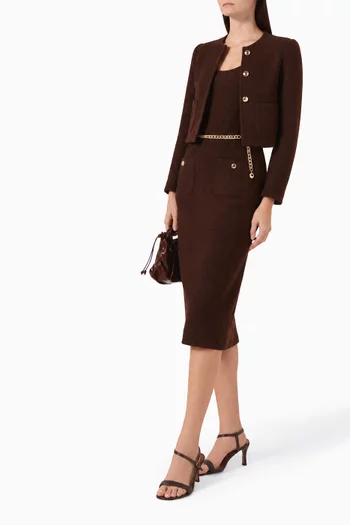 Scoopneck Dress in Tweed