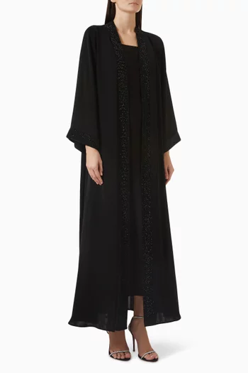 Bead-embellished Abaya Set