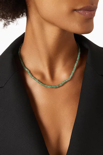 Arina Emerald Bead Necklace in 18kt Gold
