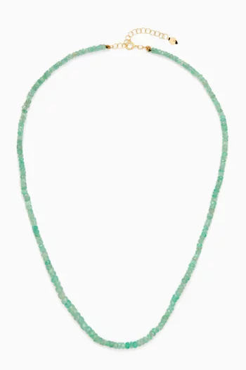 Arina Emerald Bead Necklace in 18kt Gold