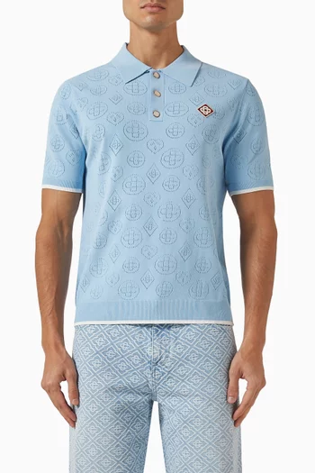 Pointelle-knit Polo Shirt
