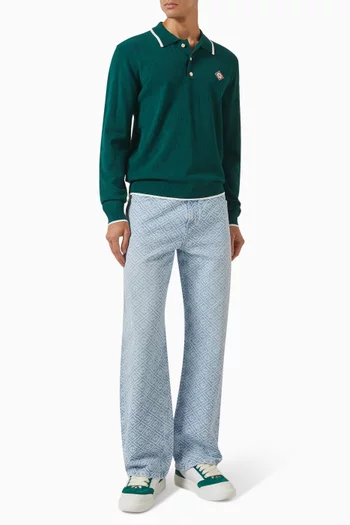 Pointelle Polo T-shirt in Knit