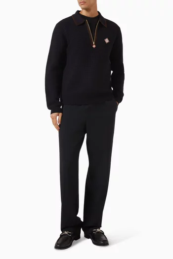 Polo Shirt in Waffle-knit