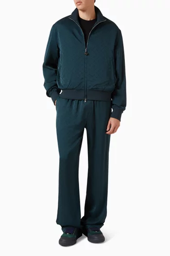 Monogram Zip‑up Track Jacket in Viscose