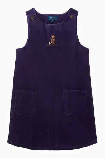 Polo Bear Dress in Cotton Corduroy