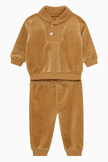 Sweatshirt & Pants Set in Velour