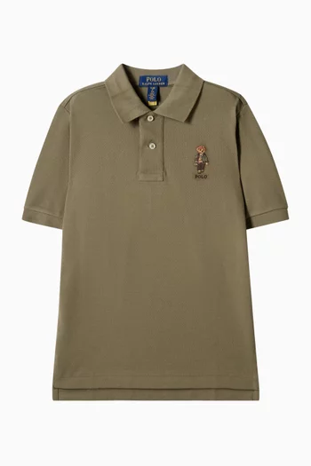 Polo Bear Cotton Mesh Polo Shirt