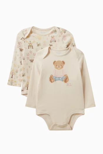 Graphic Print Sleepsuits, Set of 2