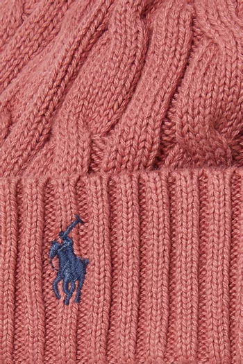 Beanie & Bootie Set in Cable-Knit Cotton