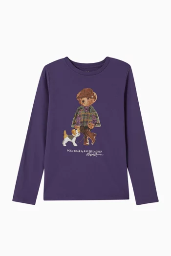 Polo Bear Long-sleeve T-shirt in Cotton-jersey