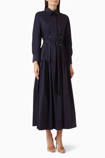 Belted Dress in Cotton Blend