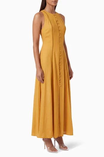 Lace-up Back Dress in Cotton-silk
