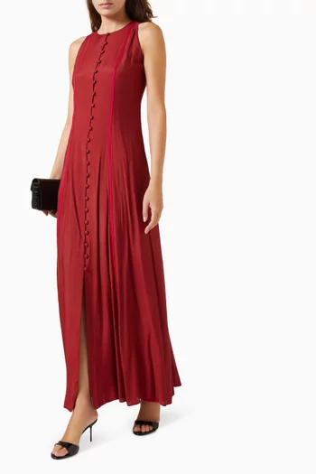 Lace-up Back Dress in Cotton-silk