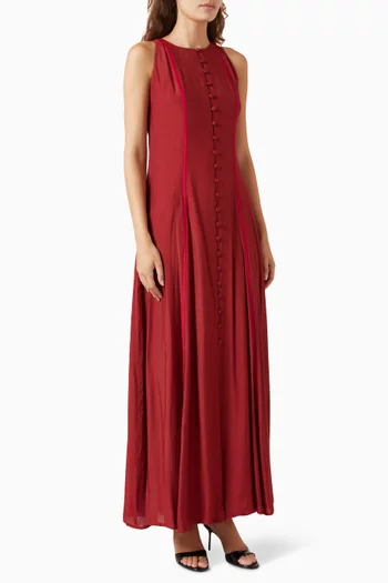 Lace-up Back Dress in Cotton-silk