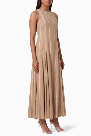 Embroidered Dress in Cotton-silk