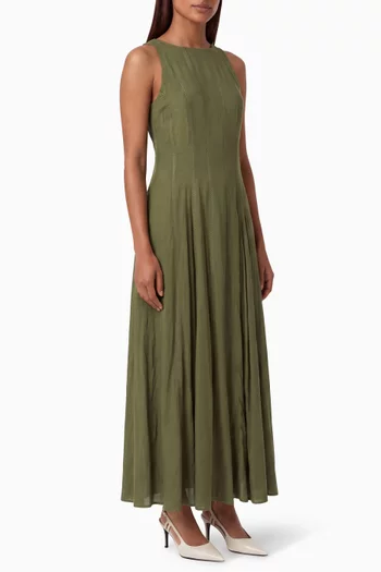 Embroidered Dress in Cotton-silk