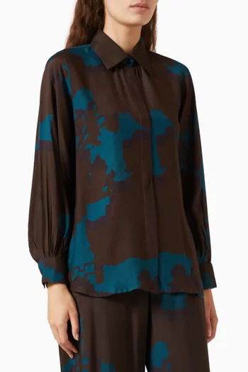 Floral Shirt in Cotton-silk