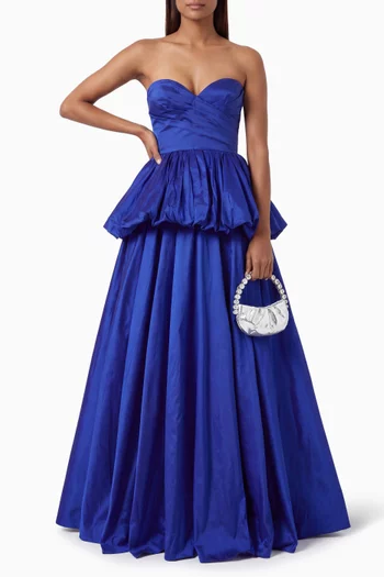 Aiden Peplum Dress in Taffeta