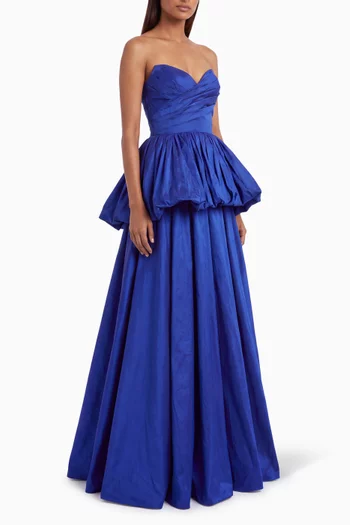 Aiden Peplum Dress in Taffeta