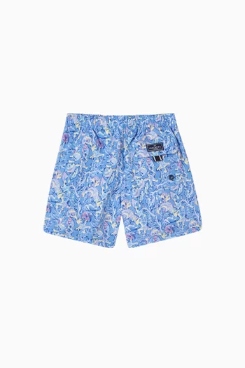 Ocean-print Swimshorts