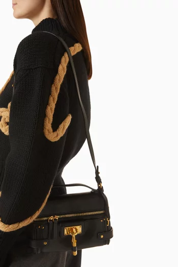 Small Paddington Top-handle Bag in Grained Buffalo Leather