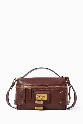 Small Paddington Top-handle Bag in Grained Buffalo Leather